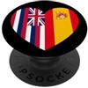 Spain Heritage Apparel Hawaii e Spain United in Roots Cuore di Bandiera PopSockets PopGrip Adesivo