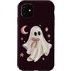 Cute Ghost Halloween Custodia per iPhone 11 Carino fantasma Halloween fiocco rosa luna