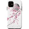 CRAZEELEBAH JAPAN INC Custodia per iPhone 11 LINEA MINIMALISTA GIAPPONE SAKURA CHERRY BLOSSOM MOON