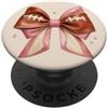 Football Bow Days Fiocco Calcio Rosa Marrone Lace Up Game Day PopSockets PopGrip Adesivo
