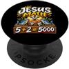 Jesus Math 2 Fishes 5 Breads Feeds The 5 Gesù Matematica 2 Pesci 5 Pane Nutre La Bibbia Miracolosa 5000 PopSockets PopGrip Adesivo