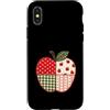 Teacher Apple Classroom Custodia per iPhone X/XS Classe insegnante a pois a quadretti di mela per il ritorno a scuola