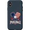 Potential Funny design Custodia per iPhone X/XS Uomo Donna P-Ball Pickleball Player Patriotic Design
