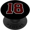 Maroon Number 18 Jersey Player Uniform # Divisa da giocatore numero 18 marrone e bianco #18 Fan PopSockets PopGrip Adesivo