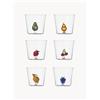 Ichendorf Set 6 bicchieri acqua in vetro borosilicato fatti a mano Fruits & Flowers - Colorato