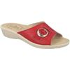 Fly Flot T4A52 2E Rosso Ciabatte Made in Italy Fibbia Regolabile Sottopiede Vera Pelle ANATOMICO ANTISCHOK Antiscivolo AUTOMODELANTE Zeppa 3 CM