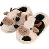 sharllen Fluffy Cow Slippers, Novelty Cute Animal House Slippers for Women Fuzzy Plush Winter Warm Cotton Shoes for men Indoor&Outdoor