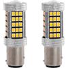 A2ZWORLD 2Pcs Lampadine LED 1157 BAZ15D P21/5W 12V 24V Canbus, 1W/2.5W Doppio Filamento Attacchi Assimetrici Sfalsati, 21 SMD 5730 300lm, 42mm (Luce Giallo Ambra)
