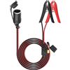 TIENFOKOTA Adattatore da clip per batteria per auto a presa accendisigari | Cavo con clip a coccodrillo 14 AWG, fusibile da 20 A, morsetto batteria per presa caricabatteria da auto femmina, 1,8 m