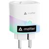 Meross Matter Presa Smart con Monitoraggio Energia e Misure Produzione di Pannelli Solari Fotovoltaici, Presa Intelligente WiFi Supporto di Apple Home, Alexa e Google Home, Controllo Vocale e Remoto