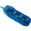 Electraline 59639 - Multipresa a 3 prese con interruttore, cavo 3G1 3 m, colore blu trasparente, 250 V