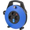 Brennenstuhl Comfort, avvolgicavo CL-X con USB/piccolo avvolgicavo elettrico a 3 prese di corrente e 2 prese caricatore USB (interno, cavo 10 m, made in Francia), nero/blu