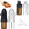 SHENGYIG Dosatore di polvere, 2 pezzi trasparenti, 2 pezzi in polvere marrone per spezie, strumento portatile, mini spargispezie con cucchiaio e imbuto, 2 stili, per viaggi, attività all'aperto