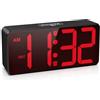 OQIMAX Sveglia digitale, alimentato a batteria con numeri grandi, sveglia digitale comodino con display LED, volume e luminosità regolabile, snooze, 12/24 ore, DST, sveglia portatile da viaggio con batteria