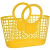 Generic Cesti per la spesa in materiale vuoto, borse da spiaggia riutilizzabili, borsa da spiaggia colorata in plastica, cesto portaoggetti portatile per verdure, cesto per la doccia e il bagno (giallo)