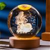 Generico Lampada Notturna Palla di Cristallo Trasparente, Palla di Vetro con Base LED a Colore Caldo, Palla di Cristallo dei 12 Segni Zodiacali per Regali di Compleanno per Lei e Lui,Virgo,80mm