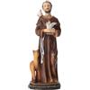 Holyart Statue in resina e PVC: San Francesco con tortore e cerbiatto in resina dipinta 20 cm