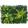 MINHADISI Pannello di siepe artificiale, parete vegetale artificiale, prato sintetico, pannelli di vegetazione artificiale per giardino, terrazzo, balcone, parete, recinzione, anti-UV, facile da installare, 60