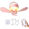 Generico Ventilatore A Soffitto Portatile Per Tenda Luce LED Ricaricabile Con