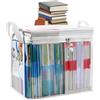 ETUCYNG 38 x 24 x 32 cm Sacchetto Di Immagazzinaggio Trasparente Per Libri, Sacchetto Di Immagazzinaggio Trasparente Con Maniglie, Antipolvere Contenitore Di Immagazzinaggio