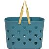 Vootnifig Cestino portaoggetti portatile per doccia, con manico, per palestra, campeggio, giardino, bagno, 4 colori (blu)