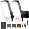 Tanbaby Lampada da esterno con rilevatore di movimento, Batteria 12000mAh Ricaricabile, IP65 Impermeabile 600LM 3 modalità, 3 colori, Faretto LED da Esterno per Veranda, Garage, Parete, Giardino