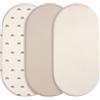 Peepeemax Lenzuola Navicella Set di 3, 100% Mussola di Cotone Neonato Lenzuola Culla, Neonato Lenzuola Carrozzina Morbido e traspirante, adatto a materassi di, 70x35cm 75x35cm 80x40cm, Arcobaleno