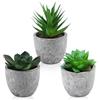 YALiya 3 Pezzi Mini Piante Artificiali Verdi, Piante Succulente Artificiali | Piantine Finte Decorative con Vasetto, Piantina Finta Decorativa per Casa Ufficio Tavolo Stanza Bagno Decorazione Interno