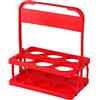 Generic Portabottiglie con manico, in plastica, per 6 bottiglie (rosso)