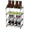 Aevorine Scarpiera a 4 Livelli, Impilabile Scaffale Portascarpe in Metallo, Scarpiera per 8 Paia di Scarpe, Organizer Scarpe Ripiano per Soggiorno, Corridoio, Camera da Letto (Grigio)