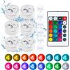 KEWUZY 6 lumini a LED, 4 modalità, 16 colori, RGB, mini luci a LED, impermeabili, subacquee, luci a LED, candele a LED, IP68, impermeabili, con telecomando, 6 ventose, per acquario, piscina, stagno,