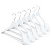 MELA'S Wooden Wide Clothes Hanger, Natural Wood, Pack of 12, Non-Slip, for Stable Jacket, Suit, Shirts, Extra Wide Shoulders, Trouser Bars, 45 x 23 x 5,5 (White)