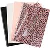 Larcenciel 60 fogli di carta velina leopardo, carta velina imballata in metallo lucido, carta regalo rosa nera decorazione per festa della mamma sacchetti regali fiori pompon (50 x 35 cm)