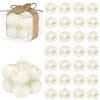 Malloom Set di 30 piccole candele bomboniere in confezione grande 1,57 x 1,38 Bubble Cube candela con biglietti per feste di nozze, battesimi, regali di ringraziamento (bianco foglia d'oro)