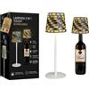 AKITAInk Lampada da Tavolo LED Ricaricabile Mosaico, Texture Fish, Touch Dimmer, 3 Temperature di Luce, IP44, USB-C