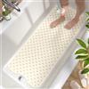 HITSLAM Tappetino Vasca Antiscivolo da Bagno, 101 x 40cm Lungo Tappetino Doccia Antiscivolo Senza BPA, Resistente alla Muffa e Lavabile in Lavatrice Tappetino Bagno, Morbido al Piede, Sabbia