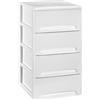 COM-FORT HOUSE | Cassettiera impilabile in plastica | Modello Lineas | Colore bianco | Modello a 4 cassetti | Cassetti modulari