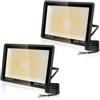 toobettp 2PCS Faretto LED 200W, Super Illuminoso 20000LM 3000K Faretti da Esterno | Bianco Caldo, Fascio 120°, IP66 Resistente Pioggia/Neve, Fari LED da Esterno Per Giardino Garage Parcheggio Cortile