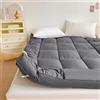 YOUGANG Materasso futon giapponese, materasso a pavimento, pieghevole, tatami, portatile, da campeggio, morbido, letto per gli ospiti, facile da riporre, coprimaterasso futon (grigio scuro, 120 x 200 cm)