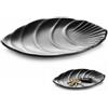 Cuxawamiyo Svuotatasche a Forma di Foglia Nero, Elegante portaoggetti per Chiavi e Ciotola Decorativa per Ingresso Soggiorno Tavolo e casa 25 x 15,5 x 2 cm