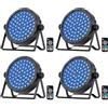 Queenfavor 4PCS Par LED Ricaricabile Batteria, 60 LED Illuminazione Palco avec télécommande Luci Discoteca Luci da Palco Autonomie de 4 à 6 heures adatte per DJ, bar, matrimoni, feste, Halloween, Natale