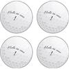 Beistle 53728 - Set di 4 palline da golf con fori per un compleanno o per la pensionamento, per feste sportive, carta, bianco/nero