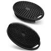 ZEMINRI 2 Pezzi Spazzola Silicone Corpo Spazzola Doccia Esfoliante(Nero)