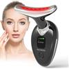 MIUTARMINI Massaggiatore facciale per viso e collo, terapia della luce per collo, bacchetta colpting con 7 colori, strumento per il viso a casa per la cura della pelle, regalo per donne (nero)