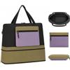 Cozary Borsone da Viaggio Pieghevole Donna - 34-46L Borsone con Cerniera sul Fondo, Bagaglio a Mano con Passante per Trolley, Scomparto Separatore, Nero