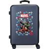 Marvel Avengers Team Valigia media, 48 x 68 x 26 cm rigida ABS chiusura a combinazione laterale 70 3 kg 4 ruote doppie, Blu (Marino)