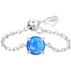 KristLand Anello Catena Opale Argento 925 Donna
