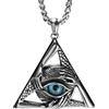 bahamut Collana da uomo con teschio malocchio, amuleto, amuleto protettivo, talismano, idea regalo, accessorio gotico, 25x1.57x1.9inch, Acciaio inossidabile, Nessuna pietra preziosa