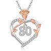 Midir&Etain Collana di compleanno per ragazze, figlia, in argento Sterling 925, con ciondolo a forma di cuore con rosa e cuore, regalo per compleanno, anniversario, regalo per donne, fidanzata
