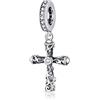 MEETCCY ZiNuo - Ciondolo a forma di croce per braccialetti Pandora, in argento Sterling, con lettera d'amore e cuore, con scritta Dio tutte le cose sono possibili, per braccialetti e collane europei